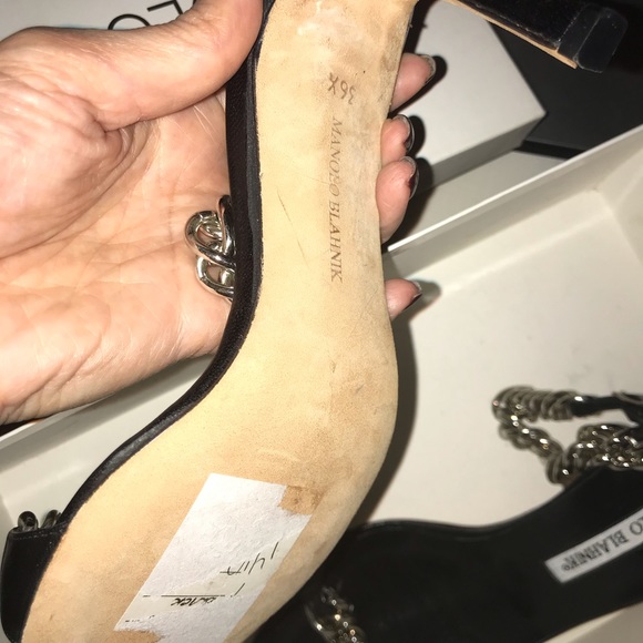 Manolo Blahnik Heels w/ Chain Straps 36.5 Mint! - Picture 4 of 4